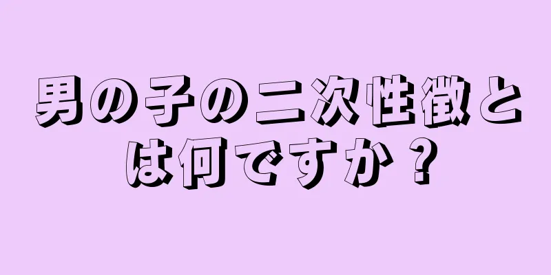 男の子の二次性徴とは何ですか？