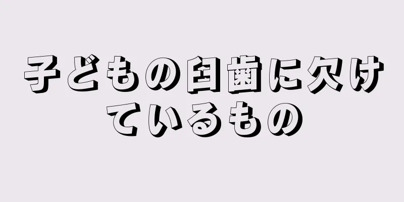 子どもの臼歯に欠けているもの