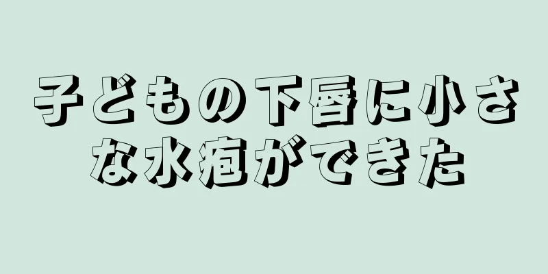子どもの下唇に小さな水疱ができた