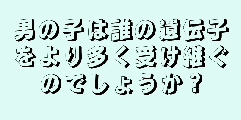 男の子は誰の遺伝子をより多く受け継ぐのでしょうか？