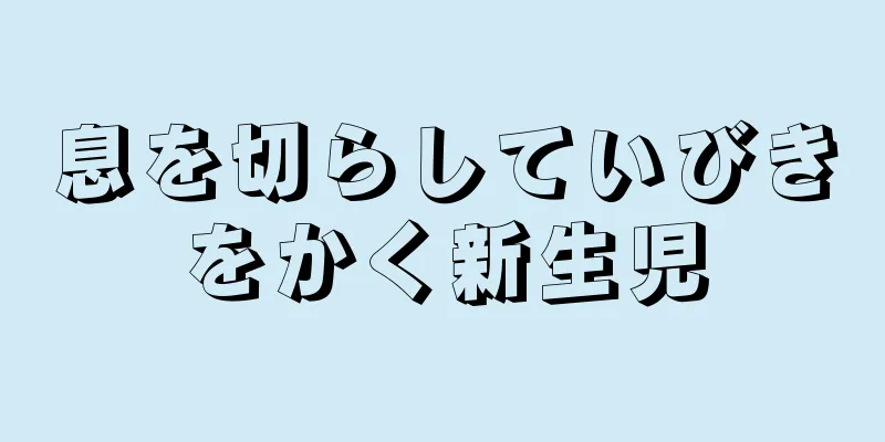 息を切らしていびきをかく新生児