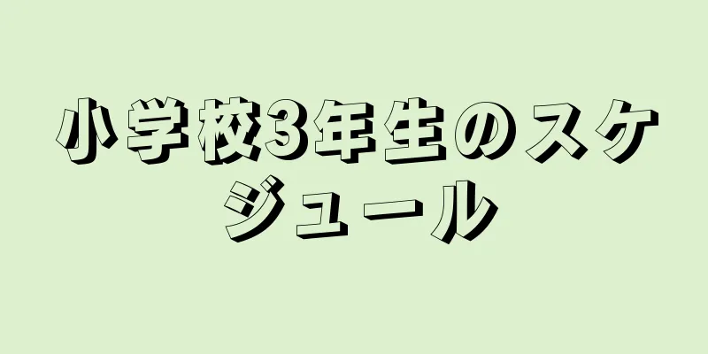 小学校3年生のスケジュール