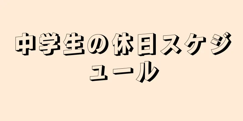 中学生の休日スケジュール