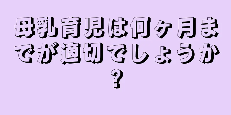 母乳育児は何ヶ月までが適切でしょうか?