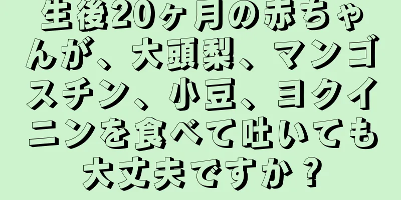 生後20ヶ月の赤ちゃんが、大頭梨、マンゴスチン、小豆、ヨクイニンを食べて吐いても大丈夫ですか？