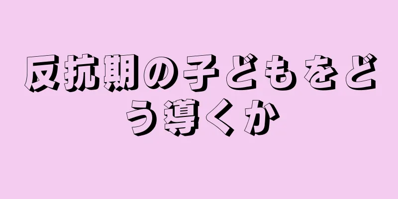 反抗期の子どもをどう導くか