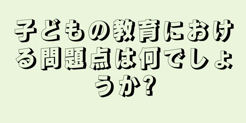 子どもの教育における問題点は何でしょうか?