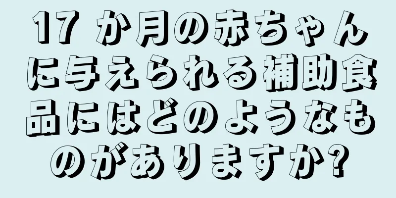 17 か月の赤ちゃんに与えられる補助食品にはどのようなものがありますか?
