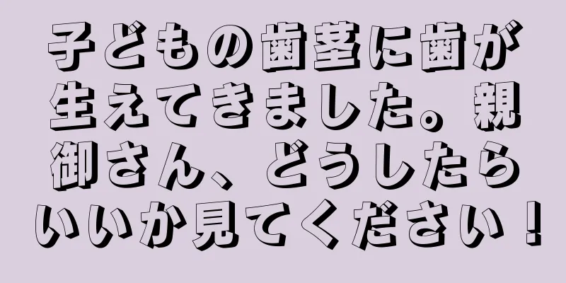 子どもの歯茎に歯が生えてきました。親御さん、どうしたらいいか見てください！