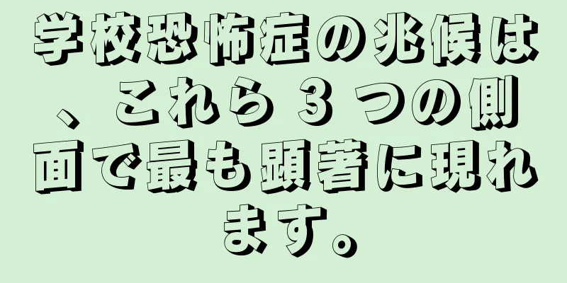 学校恐怖症の兆候は、これら 3 つの側面で最も顕著に現れます。