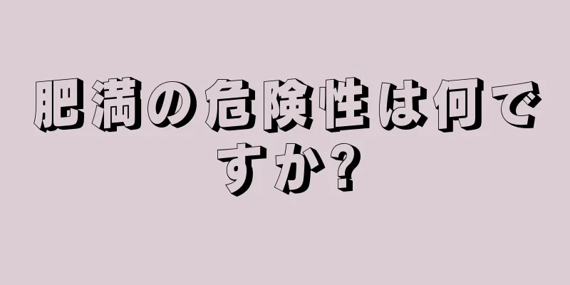 肥満の危険性は何ですか?