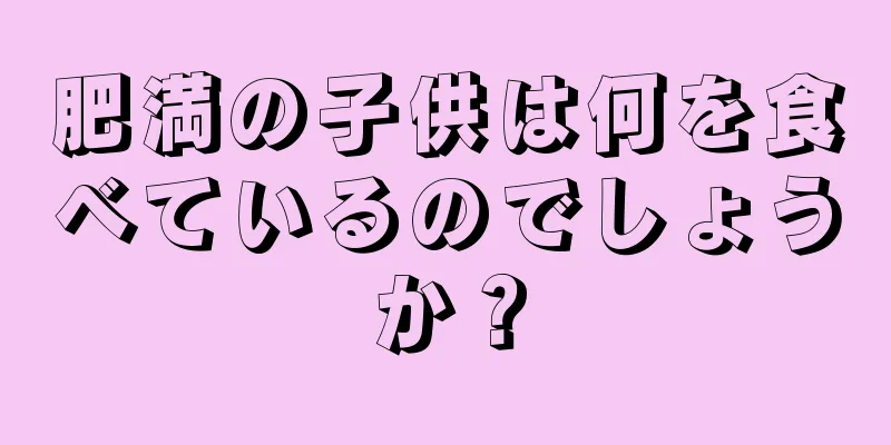 肥満の子供は何を食べているのでしょうか？