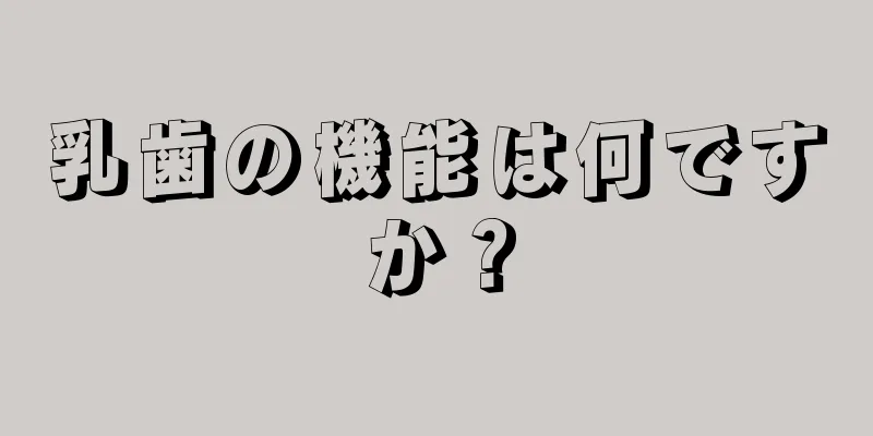乳歯の機能は何ですか？