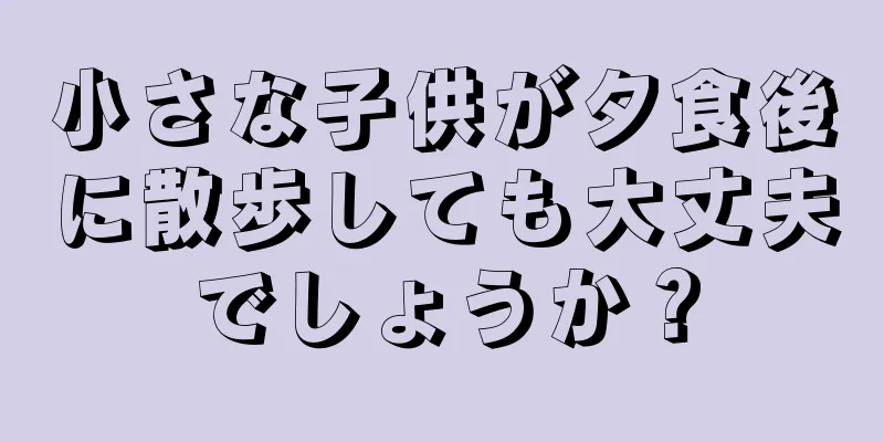 小さな子供が夕食後に散歩しても大丈夫でしょうか？