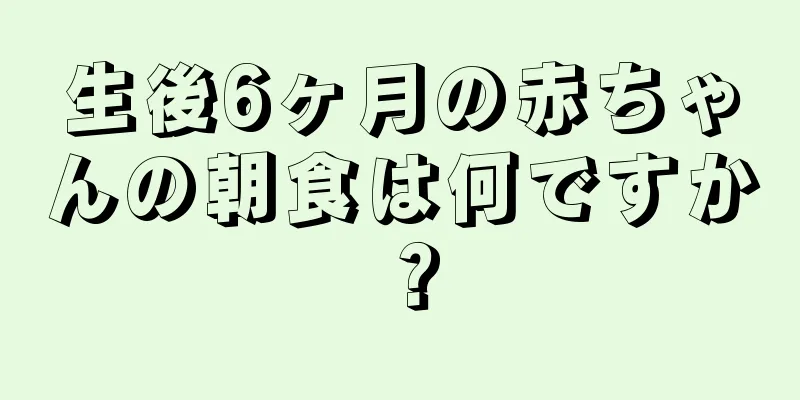 生後6ヶ月の赤ちゃんの朝食は何ですか？