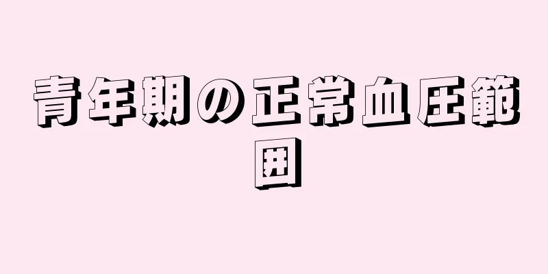 青年期の正常血圧範囲