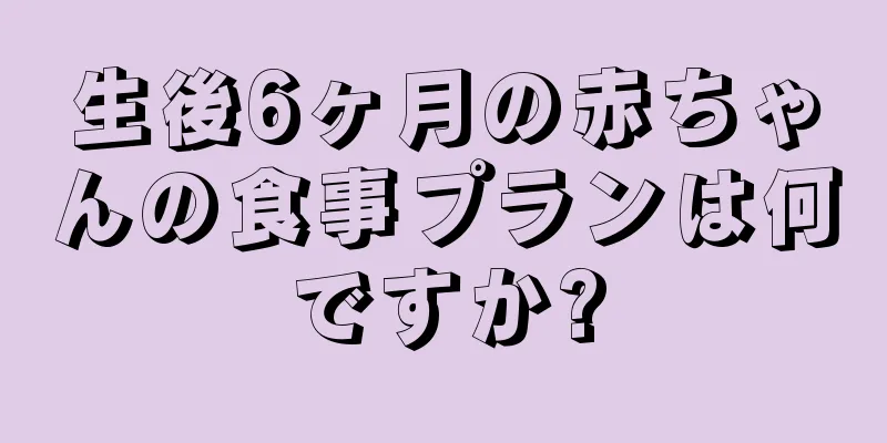 生後6ヶ月の赤ちゃんの食事プランは何ですか?
