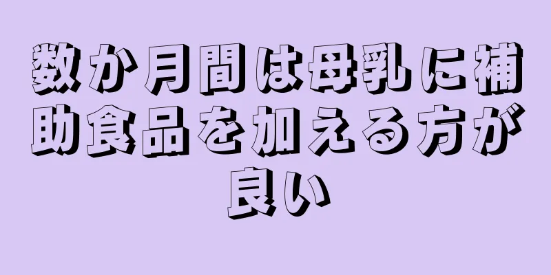 数か月間は母乳に補助食品を加える方が良い