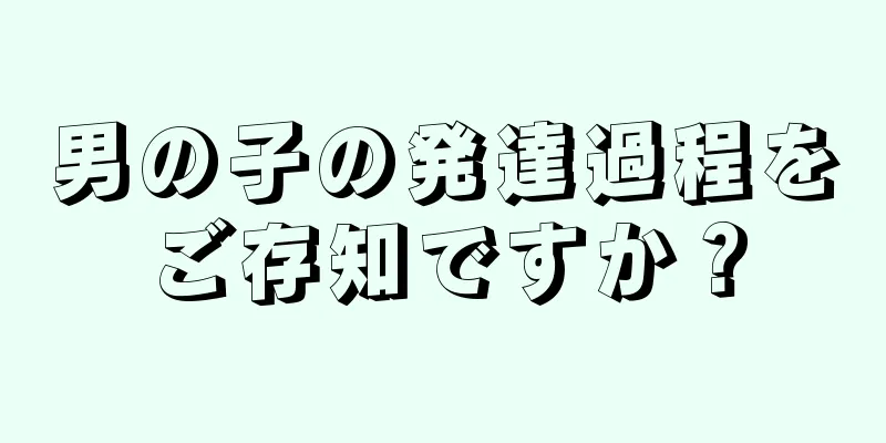 男の子の発達過程をご存知ですか？