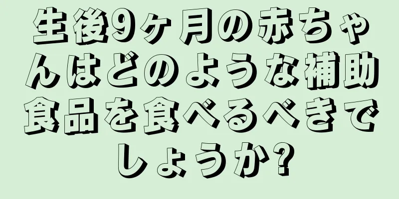 生後9ヶ月の赤ちゃんはどのような補助食品を食べるべきでしょうか?