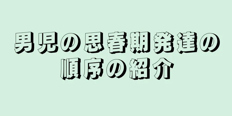 男児の思春期発達の順序の紹介
