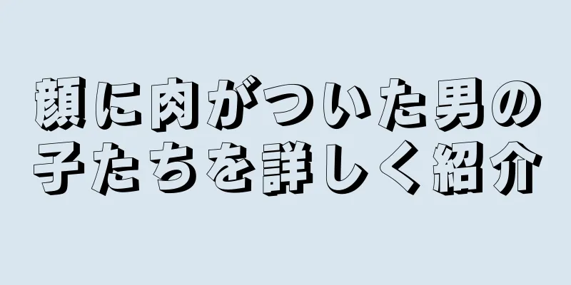 顔に肉がついた男の子たちを詳しく紹介