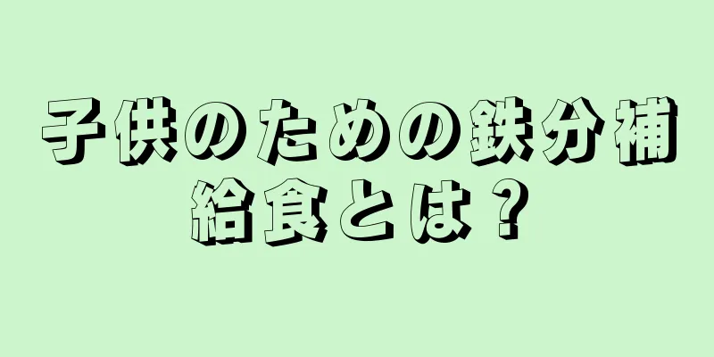 子供のための鉄分補給食とは？