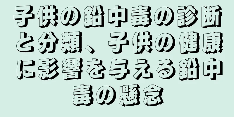 子供の鉛中毒の診断と分類、子供の健康に影響を与える鉛中毒の懸念